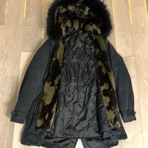 Parka with Flur Inner lining Coat Winter Parkas